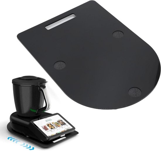 Schuifplank Keukenmachine - Aanrechtbeschermer Accessoire - Keukenapparaten Verplaatsen - Met 4 Wielen - 40.5 x 28 cm - Zwart
