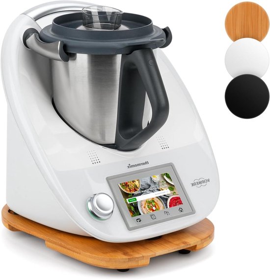 Schuifplank Keukenmachine - Glijplank Bamboe - Apparaat Verplaatsen - Met Wielen - 35x30 cm - Bamboe