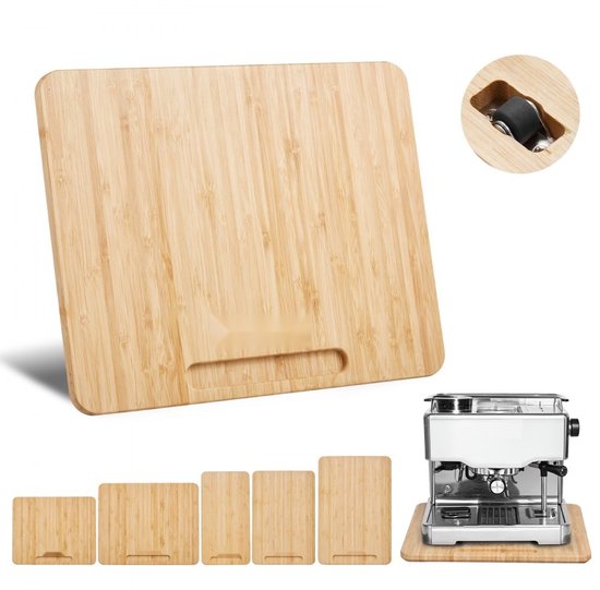 Schuifplank voor keukenapparaten - Rolplank - 26,7 x 33 cm - Rubberen Wielen - Holle Handgreep - Eenvoudig Schoon Te Maken - Voor Koffiezetapparaat en Keukenmachine van Merkloos