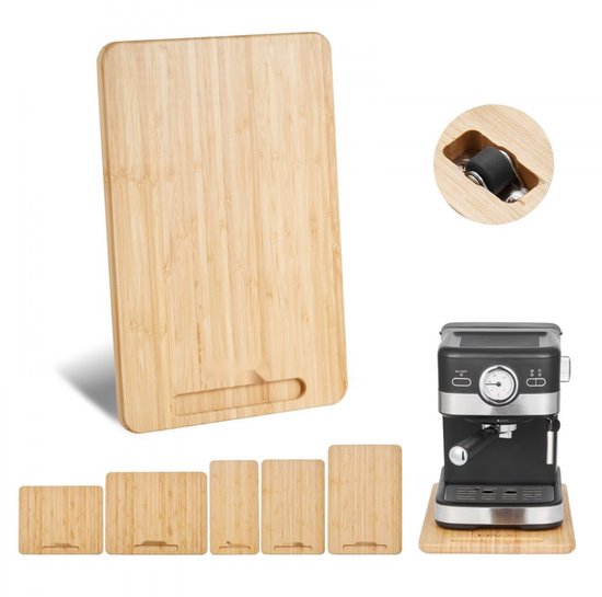 Schuifplank voor keukenapparaten - Rolplank - 40,6 x 30,5 cm - Rubberen Wielen - Holle Handgreep - Makkelijk Schoon Te Maken - Voor Koffiezetapparaat En Keukenmachine van Merkloos