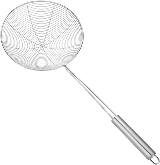 Schuimlepel van roestvrij staal, 14 cm, spinnenlepel voor frituren, pasta, ravioli en gefrituurde levensmiddelen - ShopVlot
