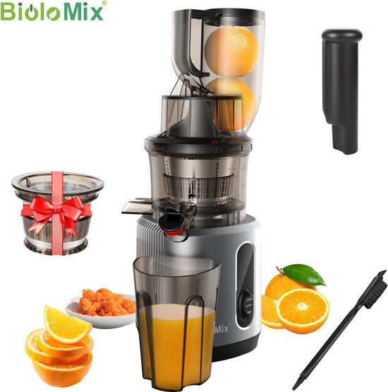 Seastone - BioloMix - Sapcentrifuges Groente En Fruit - Groenten en Fruit Zonder te Snijden - BPA Vrij - Extra stille functie - De sapcentrifuge kan ook ijs maken - Nu Gratis Ijsfilter erbij - Antraciet van Seastone