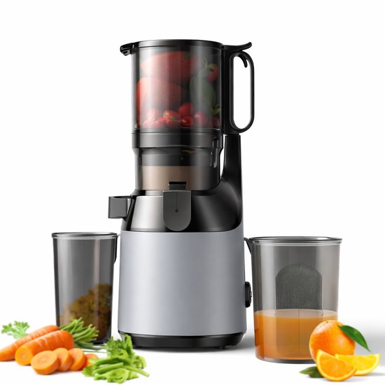 Sello! sapcentrifuge – slowjuicer – juicer – drie filters – 130mm brede invoergoot – pulpcontainer – 0,5/0,8/2mm filters – 1,8 liter van Merkloos