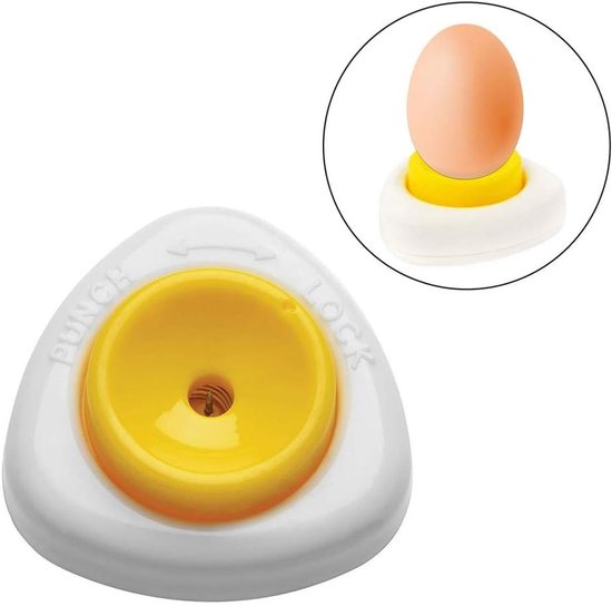 Semi-automatische eierprikker met vergrendeling voor keuken en diner, 5.5 cm, duurzaam en gebruiksvriendelijk keukenaccessoire
