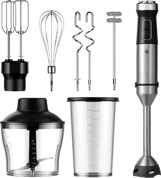 SEPH Staafmixer 7-in-1 Set – 1200W Staafmixer met Mixerstaaf, Hakmolen, Melkopschuimer, Deegkneder, Garde, Kloppers & Maatbeker van SEPH