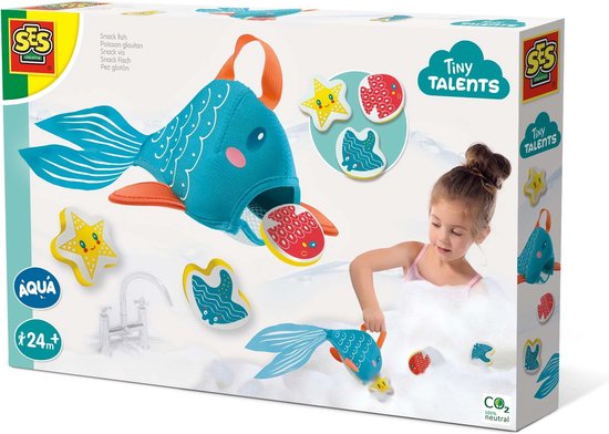 SES Tiny Talents - Badspeelgoed - Snack vis - inclusief 3 foam snacks van SES