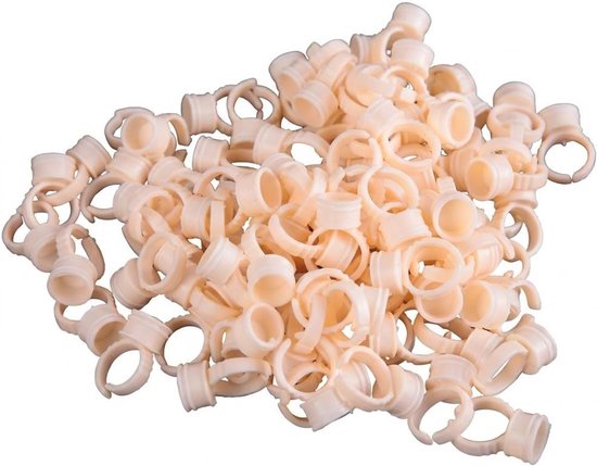 Set van 100 Wegwerp Silicone Ring Cups voor Semi-Permanente Tattoo Inkt en Microblading, Perfect voor Professionals en Beginners, Pigment Inkt Houder en Accessoire