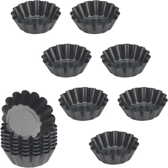 Set van 14 Kleine Tartletvormpjes, Ideaal voor Quiche, Cupcakes en Taartjes, Bakaccessoires