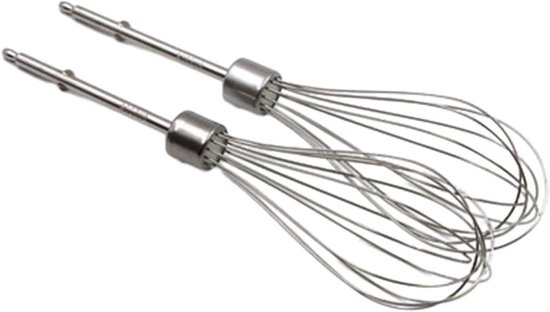 Set van 2 eierkloppers van roestvrij staal voor handmixers - vervangende accessoires met 12 draadstangen van Merkloos