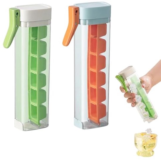 Set van 2 Handmatige IJsblokjeshouders - Eenvoudig en Hygiënisch IJs Maken van Merkloos