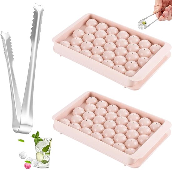 Set van 2 Mini IJsvormpjes en IJsklontjes Tang voor Cocktails en Dranken