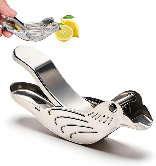 Set van 2 RVS Citruspersen, Handmatige Sapextractor voor Citroenen en Limoenen, Ideaal voor Thuis en Reizen, Fruitpers, Citrus Juicer, Keukenaccessoire