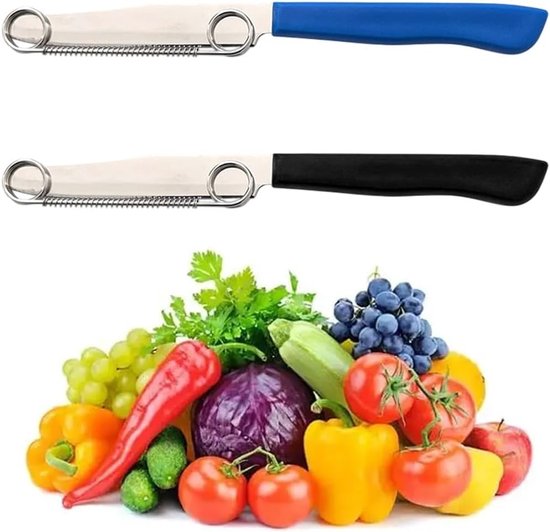 Set van 2 Snijmessen voor Snel en Efficiënt Snijden, Magisch Snijgereedschap in Zwart en Blauw, Ideaal voor Keuken en Creatieve Projecten