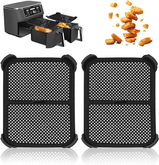 Set van 2 spatbescherming voor Ninja Foodi Max Dual Zone AF400EU en AF451EU, siliconen accessoires voor luchtfriteuse, accessoires voor airfryers