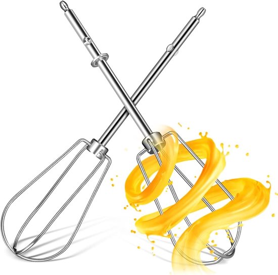 Set van 2 Vervangende Roerstaafjes van RVS voor Handmixer, Duurzame Klopaccessoires voor Perfect Mixen, Eiwitten Kloppen en Sauzen Maken in de Keuken van Merkloos