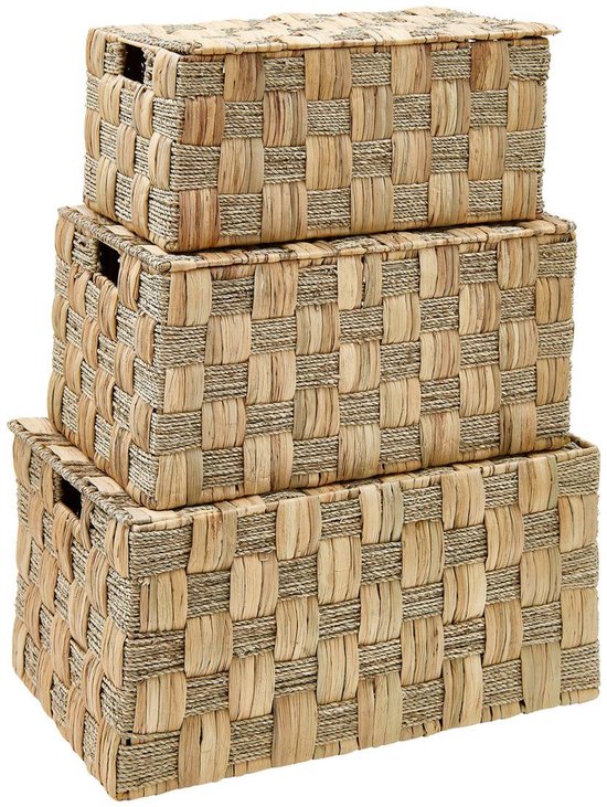Set van 3 opbergkisten van waterhyacint en jute NADI van ATMOSPHERA CREATEUR D'INTERIEUR