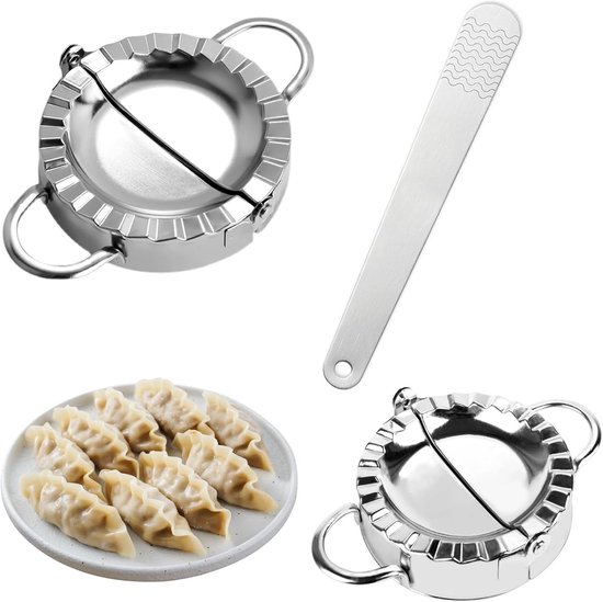 Set van 3 RVS Dumpling Moulders voor het Maken van Dumplings, Empanadas en Tortellini - Inclusief Kleine en Grote Mallen voor Pasta en Noodle Gerechten