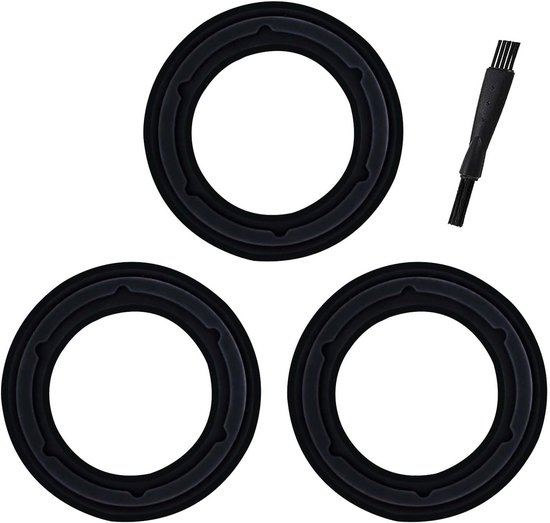 Set van 3 Sealing Rings voor Keukenmachines, Vervangende Ringen voor Foodprocessor Accessoires met Schoonmaakborstel, Siliconen Materiaal