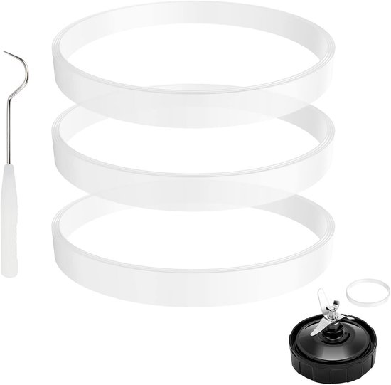 Set van 3 vervangende rubberen pakkingen voor de witte afdichtingsringen Geschikt voor Nutri Ninja blender, geschikt voor CT680 BL456-30 BL480 BL681A BL682 (pakkingen van 3,94 inch). van Merkloos