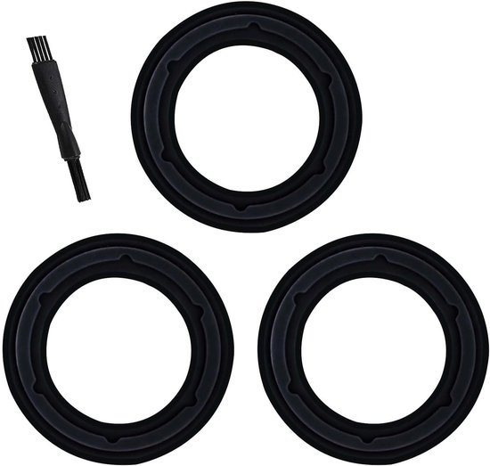 Set van 3 Verzegelringen voor Keukenmachines, Vervangende Ringen voor Foodprocessor Accessoires met Schoonmaakborstel, Silicone Kwaliteit van Merkloos
