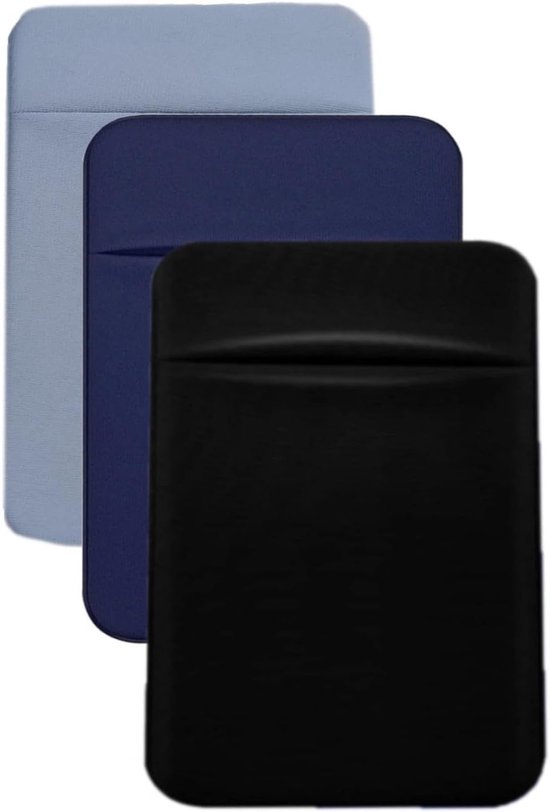 Set van 3 Zelfklevende Kaartjeshouders voor Mobiele Telefoons, Multifunctionele Telefoon Wallet, Ideaal voor Pasjes en Geld van Merkloos