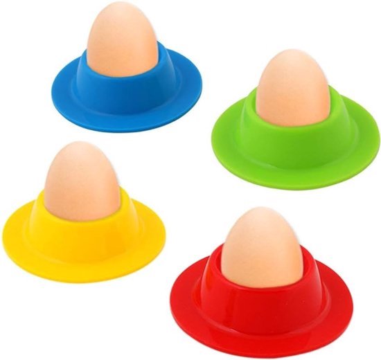 Set van 4 Siliconen Eierschalen voor Koken, Ideaal voor Ontbijt en Eieren Serveren in de Keuken