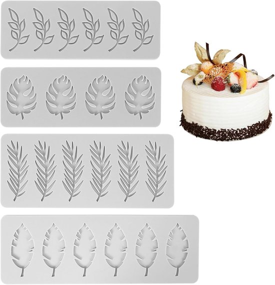 Set van 4 Siliconen Mallen voor Desserts en Chocolade, Geschikt voor Oven en Vriezer, Perfect voor Taarten en Fondant