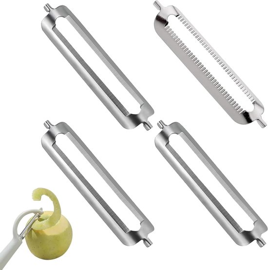 Set van 4 vervangende mesjes voor schillers, geschikt voor diverse schilapparaten en keukenaccessoires van Merkloos