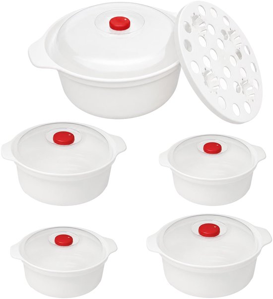 Set van 5 Magnetroncontainers met Stoomfunctie