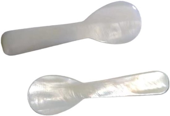 Set van 5 Witte Moeder van Parel Lepels voor Caviar, Soep, Dessert en Koffie - Keukenaccessoires voor Kinderen en Volwassenen
