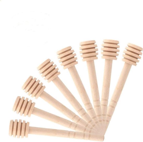 Set van 50 Houten Honinglepels - Mini Jam Pot Roerstaafjes voor Honing en Vetten, 10 cm Lang, Ideaal voor Keuken en Catering