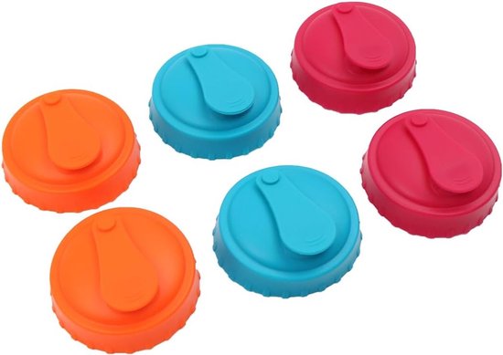 Set van 6 Can Lids voor Koolzuurhoudende Dranken, Herbruikbare Deksel Oplossingen, Ideaal voor Frisdrank en Bier van Merkloos