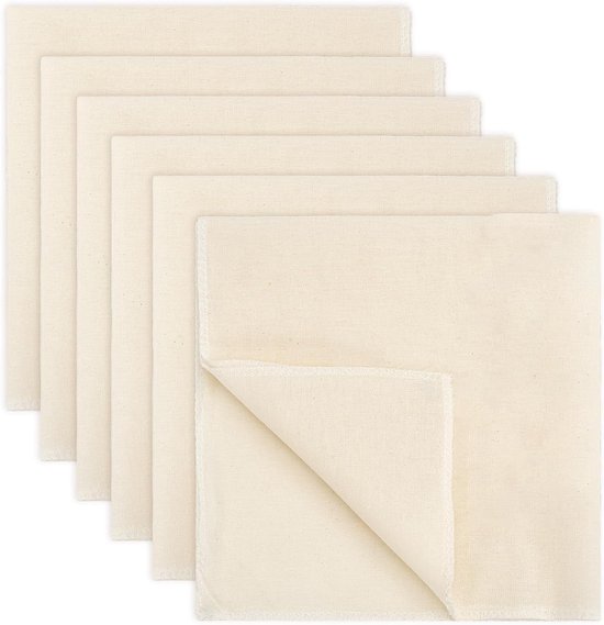 Set van 6 Herbruikbare Katoenen Kaasdoeken van 20 x 20 Inch voor Koken, Perfect voor Yoghurt, Notenmelk en Kaas maken