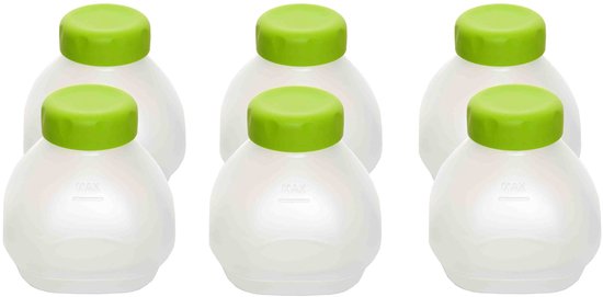 set van 6 kleine flesjes voor yoghurtmaker delices en multi delices - seb - xf102000 van Merkloos