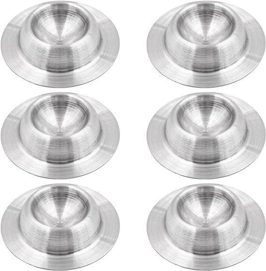 Set van 6 RVS Eierdoppen voor Zachte Gekookte Eieren - Duurzaam, Stijlvol en Makkelijk te Reinigen - 4,5 cm Diameter van Merkloos