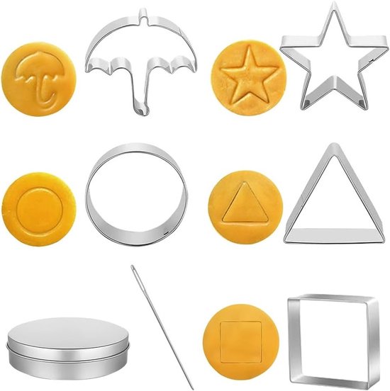 Set van 7 RVS Koekjesuitsteekvormen - Multifunctioneel voor Taartdecoraties, Suikerkoekjes en Bakaccessoires van Merkloos