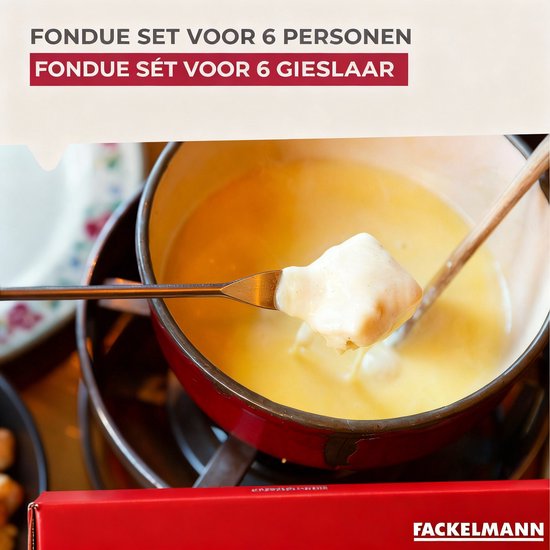 Set voor kaasfondue 2 personen geëmailleerd gietijzer Fackelmann