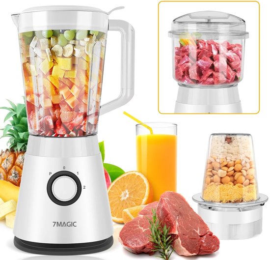 Seth Select 6-in-1 Blender 1500ML – Smoothie Blender, Vleesmolen & Sapcentrifuge – Krachtige Keukenmachine met IJskracht