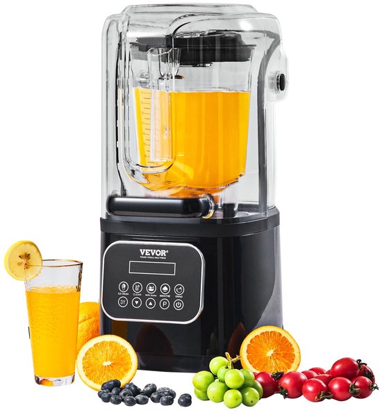 Seth Select Smoothie blender, Blender 1400W, Glazen blender, Glazen Pot Blender Combo Rvs Blender, Smoothie maker, Zwart van Merkloos