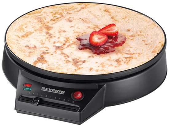 Severin CM 2198 Crepe-/Pannenkoekenmaker, 30cm, anti-aanbaklaag, traploze temperatuurinstelling, 1000W