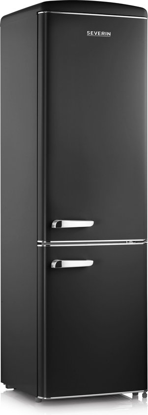 Severin RKG 8918 Retro Koel-Vriescombinatie – 244 Liter – LED – Retro Design - Zwart