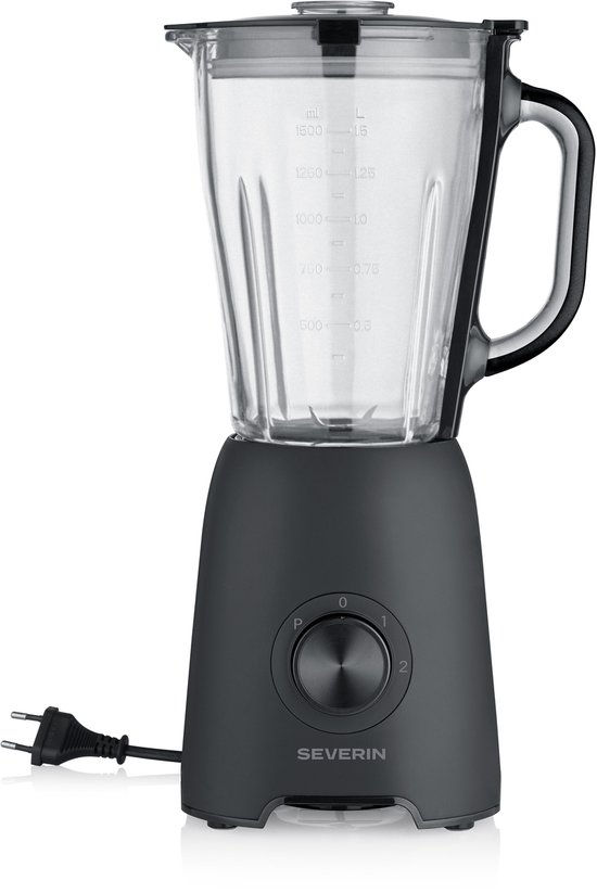 Severin SM 3722 Blender – 600W – 1,5 Liter – 2 Snelheden + Pulse – Zwart van Merkloos