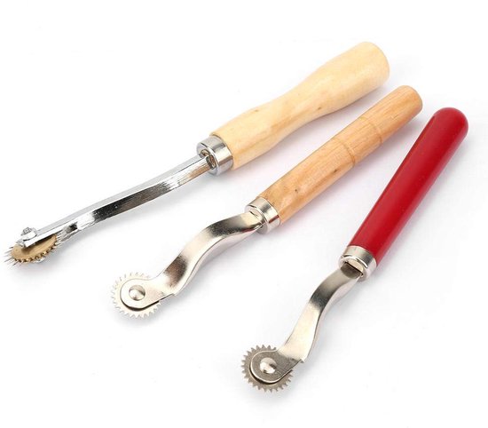 Sewing Tracking Wheel, 3 Piece DIY Leather Paper Fabric Craft Sewing Wheel, Roulette Tools Stitch Marking Cutting Tool for Tailor,Handmade Quilts,