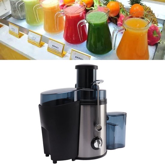SHINY Sapcentrifuge 1000W - Elektrische Juicer voor Fruit en Groenten - 800 ml Sapbeker - Zwart/Zilver