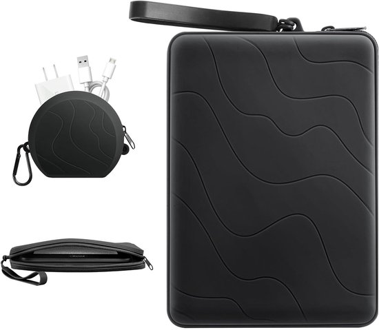 Silicone Clutch Sleeve voor 6-7 Inch E-Readers en Tablets, Multi-Functionele Tas met Accessoirevak, Geschikt voor Kindle Paperwhite, Kobo en iPad Mini 6, Zwart