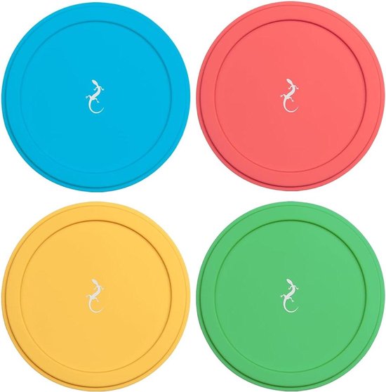 Silicone Cup Lids - Yogurt Lids - Vers Houden - Luchtdichte Sluiting - 4 Stuks - Multicolor