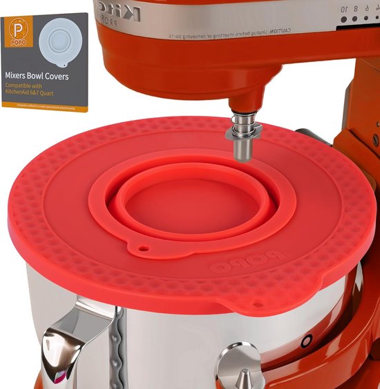 Silicone komdeksel 6-7 quart - Rood - Stof- en spattenbeschermer - Ideaal voor keukenmachines - ShopVlot