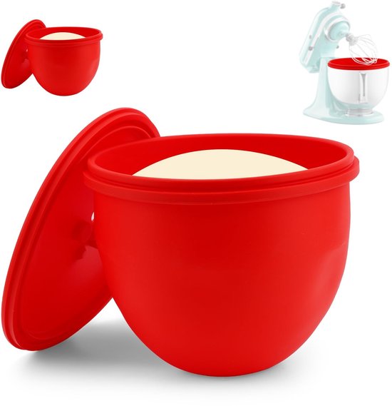 Silicone Liner voor Keukenmachine - Herbruikbaar met Deksel - Rood