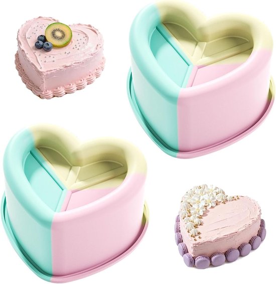 Siliconen Bakvormen in Hartvorm - 2 Stuks Cake Mold voor Taarten, Muffins en Desserts