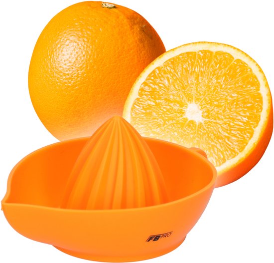 Siliconen Citruspers - Citroenpers - Handmatig - Handig en compact - Met een schenktuit zodat je makkelijk kan inschenken Heeft oor - 100ML - Oranje van Merkloos